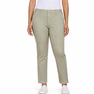 Gap Women's Size 12 Green Straight Fit Chino Pants Cotton Blend n1184